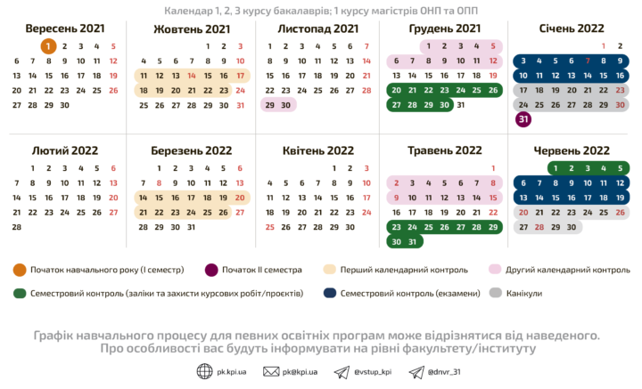 Save a calendar of the schedule of the educational process 2021-2022 academic year!