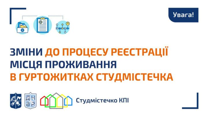 Зміни до процесу реєстрації місця проживання в гуртожитках студмістечка